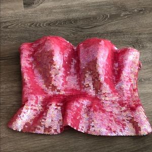 Neiman Marcus Pink Sequin Vintage Top